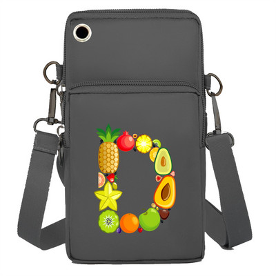 Mobiiltelefoni kott Rahakotid Käekotid Sporditarvikud Pakkige õlakotid Apple`i/Huawei mobiiltelefonide pakettide jaoks Fruit Letter Series