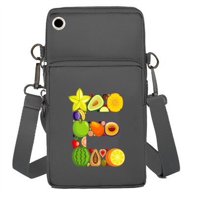 Mobiiltelefoni kott Rahakotid Käekotid Sporditarvikud Pakkige õlakotid Apple`i/Huawei mobiiltelefonide pakettide jaoks Fruit Letter Series