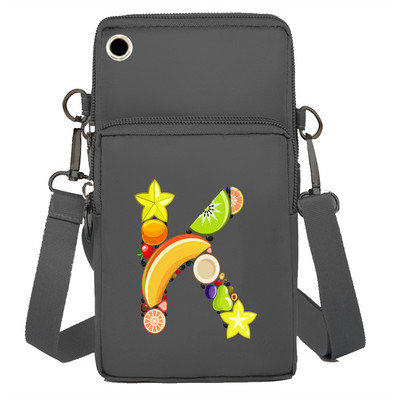 Mobiiltelefoni kott Rahakotid Käekotid Sporditarvikud Pakkige õlakotid Apple`i/Huawei mobiiltelefonide pakettide jaoks Fruit Letter Series