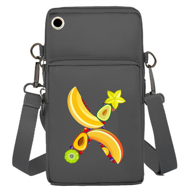 Mobiiltelefoni kott Rahakotid Käekotid Sporditarvikud Pakkige õlakotid Apple`i/Huawei mobiiltelefonide pakettide jaoks Fruit Letter Series