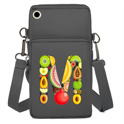 Mobiiltelefoni kott Rahakotid Käekotid Sporditarvikud Pakkige õlakotid Apple`i/Huawei mobiiltelefonide pakettide jaoks Fruit Letter Series