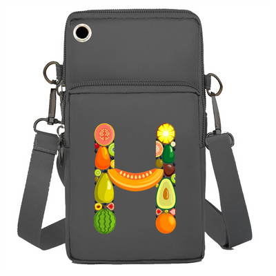 Mobiiltelefoni kott Rahakotid Käekotid Sporditarvikud Pakkige õlakotid Apple`i/Huawei mobiiltelefonide pakettide jaoks Fruit Letter Series