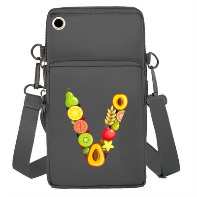 Mobiiltelefoni kott Rahakotid Käekotid Sporditarvikud Pakkige õlakotid Apple`i/Huawei mobiiltelefonide pakettide jaoks Fruit Letter Series