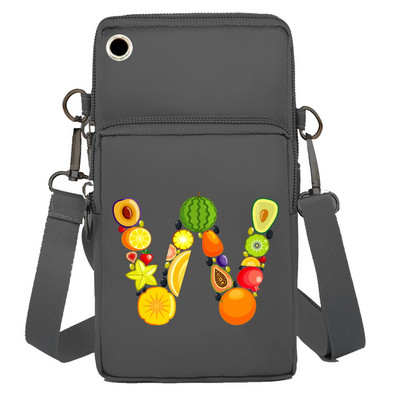 Mobiiltelefoni kott Rahakotid Käekotid Sporditarvikud Pakkige õlakotid Apple`i/Huawei mobiiltelefonide pakettide jaoks Fruit Letter Series