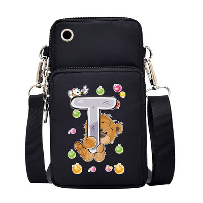 Γυναικεία μίνι τσάντα κινητού τηλεφώνου Πορτοφόλι για κέρματα τσαντάκια Wild για Huawei Xiaomi Samsung iPhone Bear Letter Εκτύπωση Αδιάβροχη Τσάντα Messenger