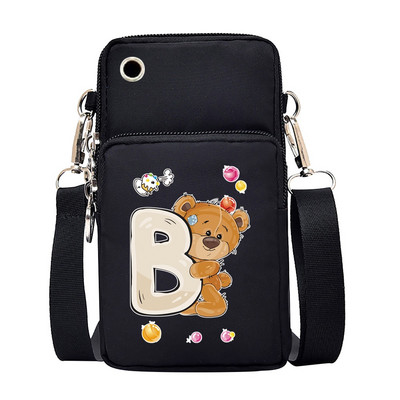 Γυναικεία μίνι τσάντα κινητού τηλεφώνου Πορτοφόλι για κέρματα τσαντάκια Wild για Huawei Xiaomi Samsung iPhone Bear Letter Εκτύπωση Αδιάβροχη Τσάντα Messenger