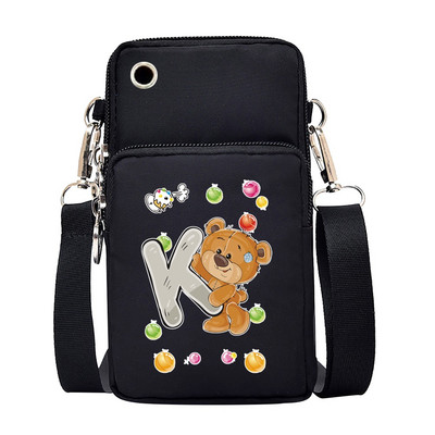 Γυναικεία μίνι τσάντα κινητού τηλεφώνου Πορτοφόλι για κέρματα τσαντάκια Wild για Huawei Xiaomi Samsung iPhone Bear Letter Εκτύπωση Αδιάβροχη Τσάντα Messenger