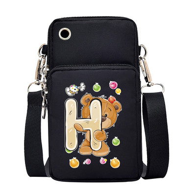 Γυναικεία μίνι τσάντα κινητού τηλεφώνου Πορτοφόλι για κέρματα τσαντάκια Wild για Huawei Xiaomi Samsung iPhone Bear Letter Εκτύπωση Αδιάβροχη Τσάντα Messenger