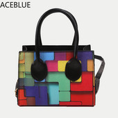 ACEBLUE Fashion Väikesed kandilised õlakotid naistele Hit Color Rainbow Crossbody Messenger Bag Lady Telefoni rahakott Käekott Clutch