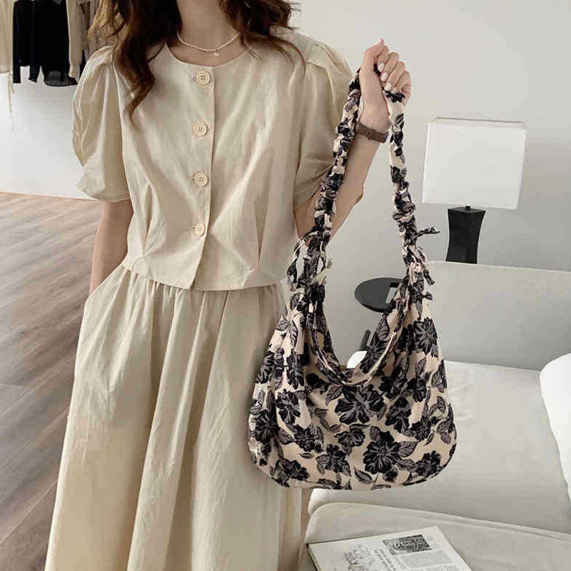 Youda ρετρό πάνινη τσάντα αγορών Eco επαναχρησιμοποιούμενες αναδιπλούμενες τσάντες ώμου Μεγάλη τσάντα χειρός από ύφασμα βαμβακερή τσάντα για γυναίκες Πακέτο αγοραστών