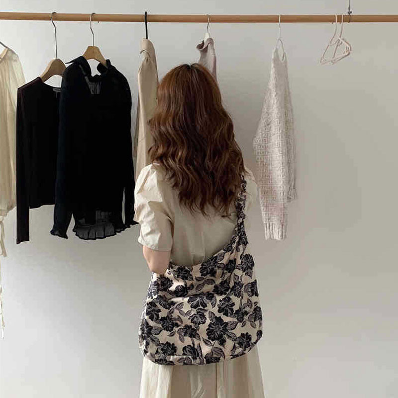 Youda ρετρό πάνινη τσάντα αγορών Eco επαναχρησιμοποιούμενες αναδιπλούμενες τσάντες ώμου Μεγάλη τσάντα χειρός από ύφασμα βαμβακερή τσάντα για γυναίκες Πακέτο αγοραστών