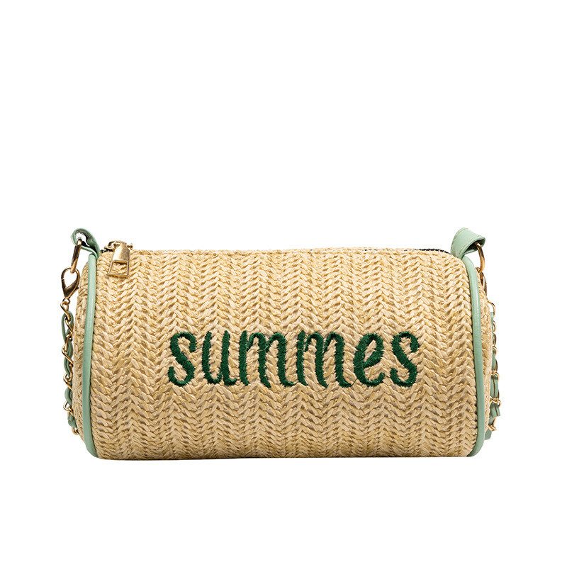 2022. aasta uus suvine õlgedest ketiga õlakott Tünnikujulised käekotid naistele Käekotid naistele Disainerluksus