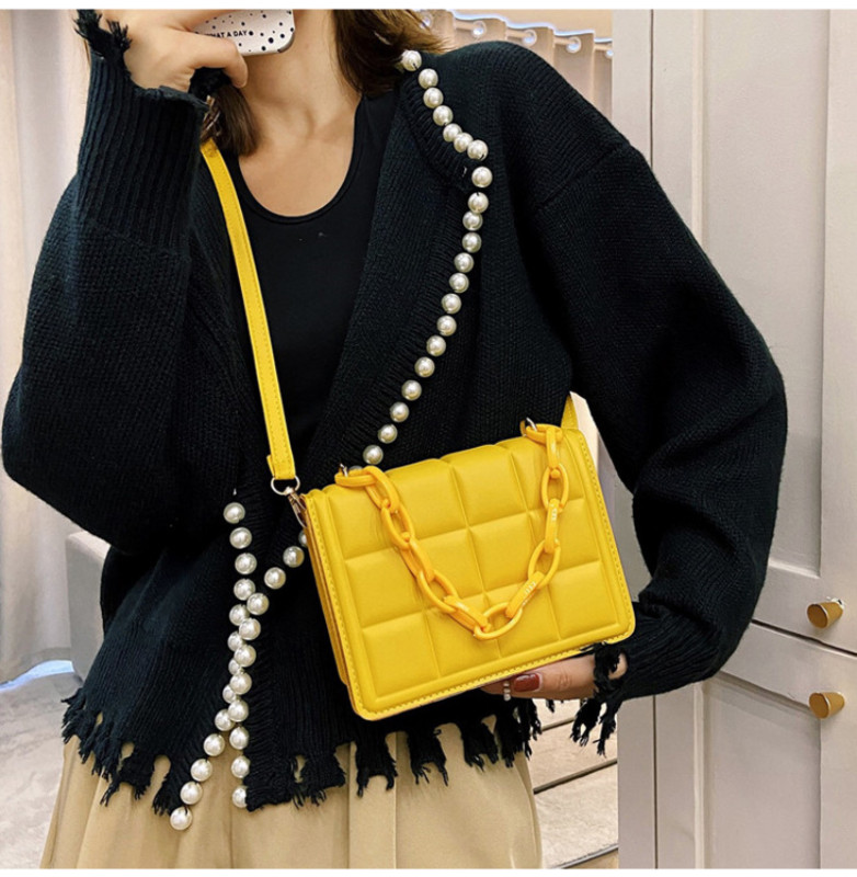 Flap Purse Fashion Απλές γυναικείες καρό μονόχρωμη τσάντα χιαστί Πολυτελείς τσάντες ώμου για γυναίκες Casual γυναικείες μίνι τσάντες