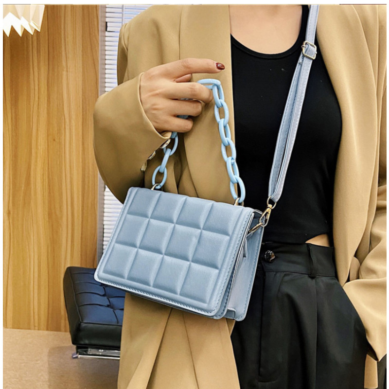 Flap Purse Fashion Απλές γυναικείες καρό μονόχρωμη τσάντα χιαστί Πολυτελείς τσάντες ώμου για γυναίκες Casual γυναικείες μίνι τσάντες