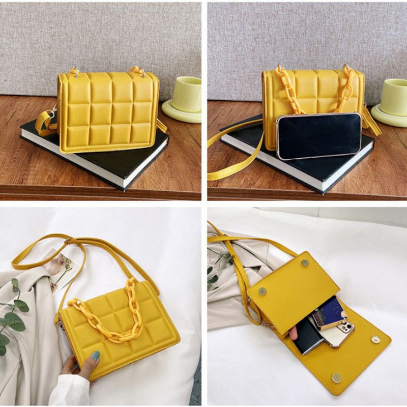 Flap Purse Fashion Απλές γυναικείες καρό μονόχρωμη τσάντα χιαστί Πολυτελείς τσάντες ώμου για γυναίκες Casual γυναικείες μίνι τσάντες