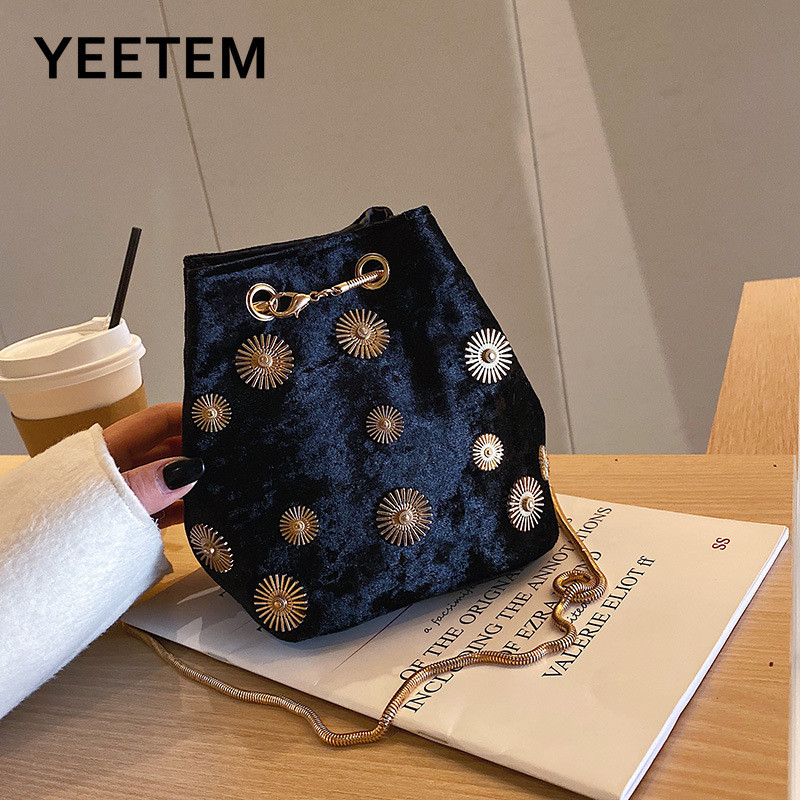 Genți Messenger din catifea, cu lanț, genți mici pentru femei, genți de lux din catifea aurie, genți de femei, genți de umăr de designer