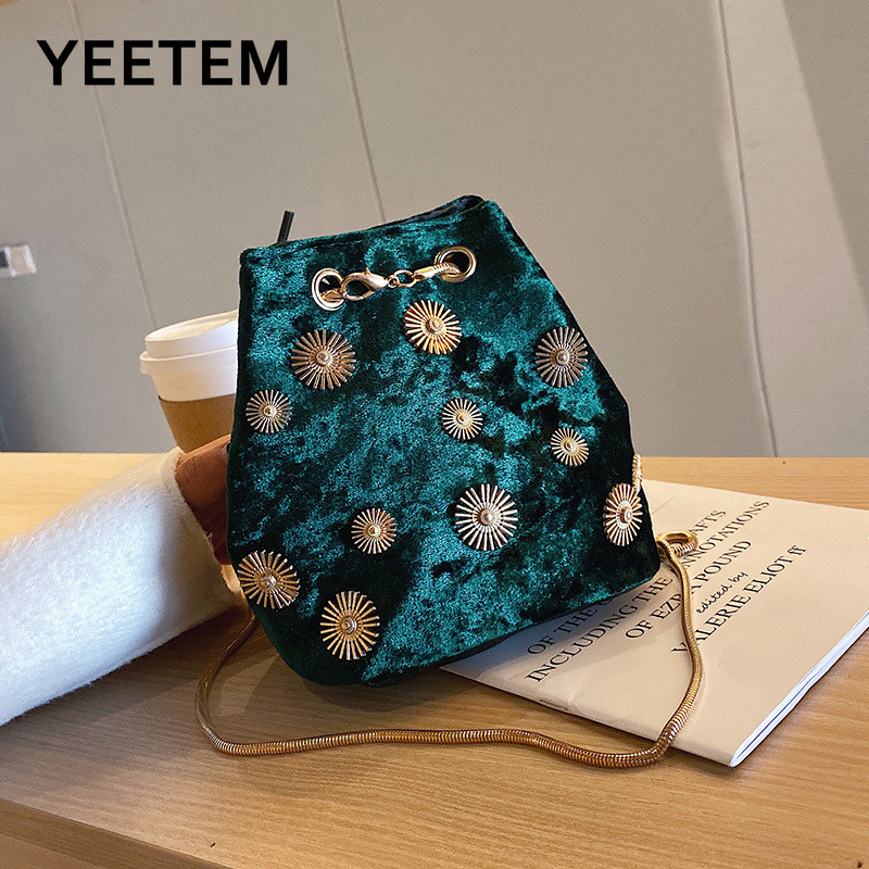 Genți Messenger din catifea, cu lanț, genți mici pentru femei, genți de lux din catifea aurie, genți de femei, genți de umăr de designer