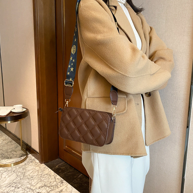 Naiste kotid Õlakotid Väikesed kandilised kotid Mood Naiste käekotid Lihtne romb tikandiga niidiga käekott