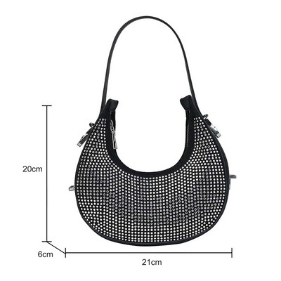 Κομψή γυναικεία στρας Βραδινή τσάντα Clutch Γυαλιστερή τσάντα για βραδινό πάρτι ώμου Τσάντα μασχάλης Chic τσάντα για γυναίκες