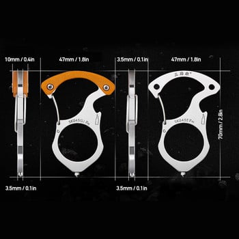 Външен многофункционален ключодържател Пръстен Къмпинг Инструмент за оцеляване Карабинер Разбивач за стъкло Къмпинг оборудване Инструменти на открито
