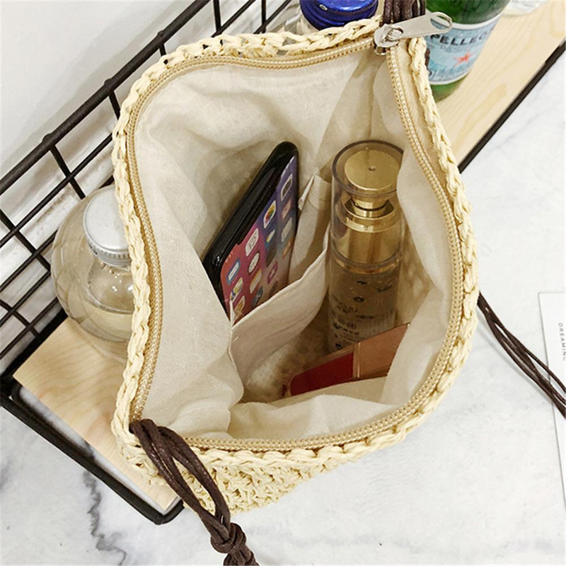 Uus Crossbody väike kott Jaapani Korea stiilis lihtne õlgedest kootud kott, mis sobib puhkuseks käsitsi valmistatud õlakott Naiste riidest kott