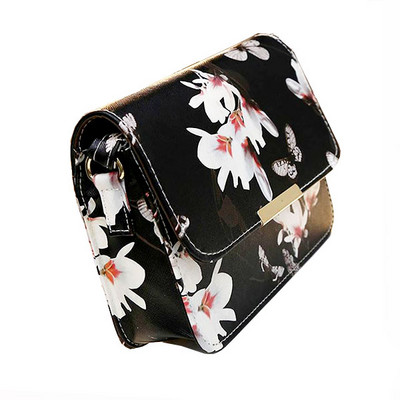 Дамска чанта за рамо Hot Floral Leather Black White Messenger Дамска чанта Модна ръчна чанта Момичета Clutch Чанти за рамо Bolsa Feminina