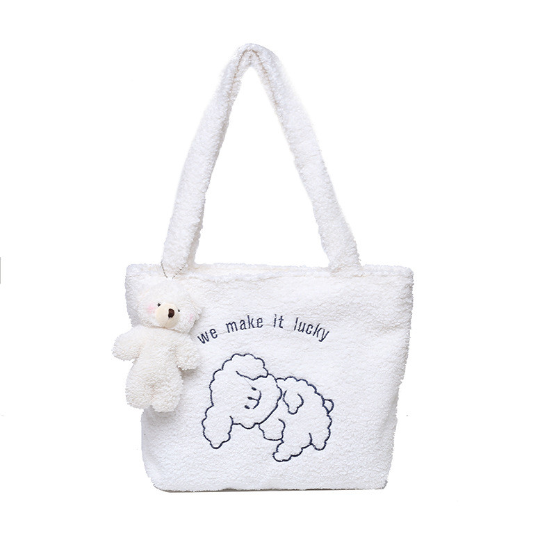 Naiste kott Uus pehme kandekott naistele 2020. aasta multifilmi tikandiga käekott Naiste õlakott Ostekott Talvekotid Bolsa Mujer