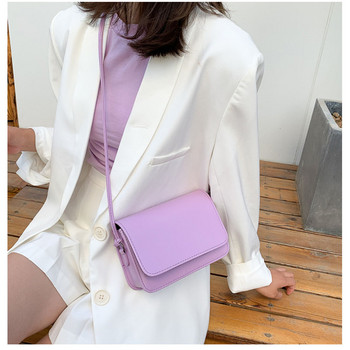 Модни дамски чанти SMOOZA 2022 г. Сладки чанти с капак с вериги Висококачествени нови чанти през рамо през рамо Дамски чанти от PU кожа в цвят бонбон