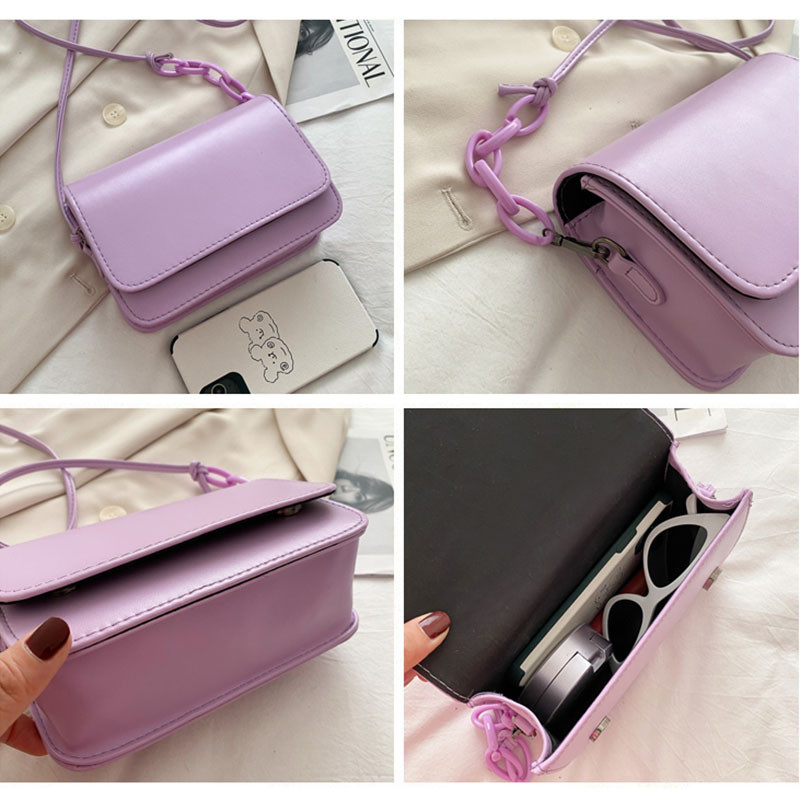 SMOOZA Fashion Γυναικείες τσάντες 2022 Χαριτωμένα Chain Flap Τσάντες Υψηλής Ποιότητας Νέα Τσάντες χιαστί ώμου Candy Color Δερμάτινες τσάντες PU