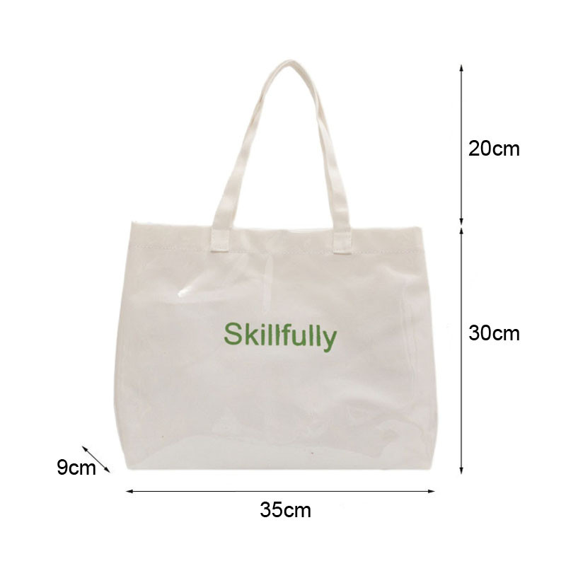 Hylhexyr ženska platnena torba na rame Ins prozirna PVC ručna torba Letter Vodootporna ležerna torba velikog kapaciteta