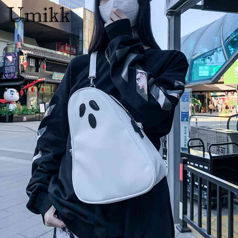 Модни чанти през тялото Funny Devil Ghost Забавна чанта Crossbody PU кожена малка цип за пътуване за жени Момиче за пазаруване