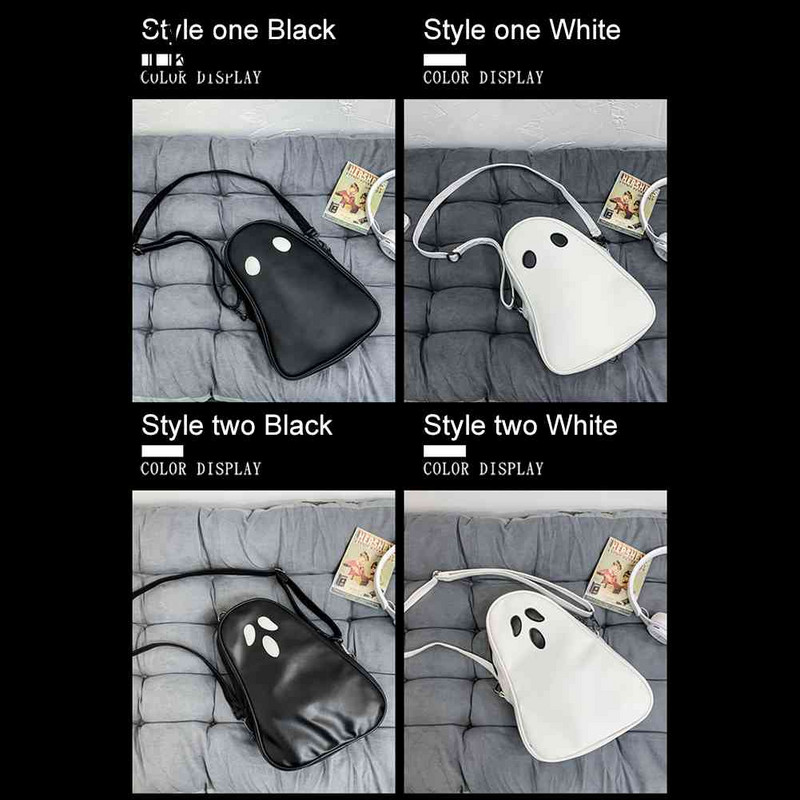 Модни чанти през тялото Funny Devil Ghost Забавна чанта Crossbody PU кожена малка цип за пътуване за жени Момиче за пазаруване