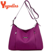 Yogodlns αδιάβροχη νάιλον τσάντα ώμου Γυναικεία PU δερμάτινη τσάντα χιαστί μεγάλης χωρητικότητας Oxford Lady Handbag Casual Messenger Τσαντάκι
