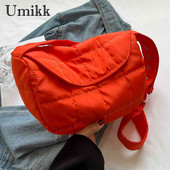 Moodsad naiste kotid Tepitud puuvillane õlakott Ühevärviline rombmustriline klapitasku Kerge naiste rahakott