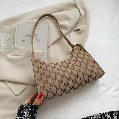 Geantă de imprimare de modă pentru femei Geantă de mână din piele PU pentru subrat Geanta de subrat cu design simplu