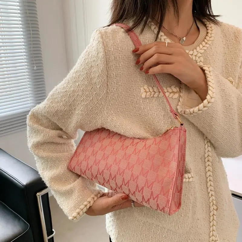 Geantă de imprimare de modă pentru femei Geantă de mână din piele PU pentru subrat Geanta de subrat cu design simplu