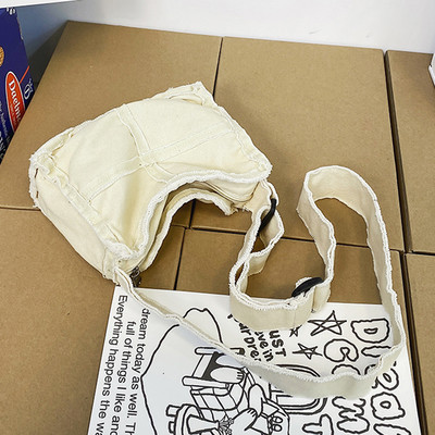 Lõuendist õpilaste raamatukott Pehme kirjanduslik naiste riidest käekotid Vintage vabaaja, lihtne reguleeritav rihm reisimiseks