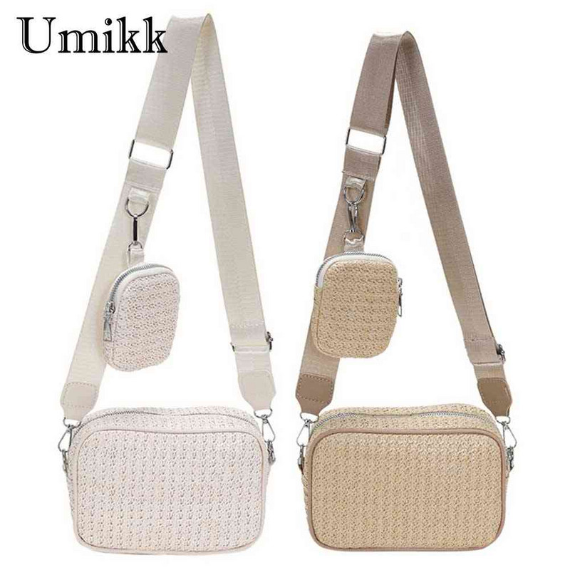 Καλοκαιρινή ψάθινη τσάντα Χειροποίητη γυναικεία τσάντα Καλοκαιρινή μόδα Straw Beach Casual Κομψή τσάντα tote Τσάντα χιαστί Rattan μεγάλης χωρητικότητας