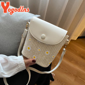 Yogodlns Daisy Staw υφασμένη τσάντα ώμου χιαστί για γυναίκες Γυναικεία τσάντα για καλοκαιρινή τσάντα παραλίας Μόδα ταξίδια μασχάλης Shopper Totes