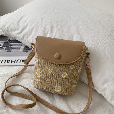 Yogodlns Daisy Staw υφασμένη τσάντα ώμου χιαστί για γυναίκες Γυναικεία τσάντα για καλοκαιρινή τσάντα παραλίας Μόδα ταξίδια μασχάλης Shopper Totes