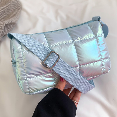 Βαμβακερή τσάντα χιαστί Fashion Nylon Down Μεγάλες τσάντες χεριού με επένδυση επώνυμων σχεδιαστών καπιτονέ Γυναικείες μαλακές φορητές τσάντες ώμου Shopper