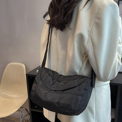 Βαμβακερή τσάντα χιαστί Fashion Nylon Down Μεγάλες τσάντες χεριού με επένδυση επώνυμων σχεδιαστών καπιτονέ Γυναικείες μαλακές φορητές τσάντες ώμου Shopper