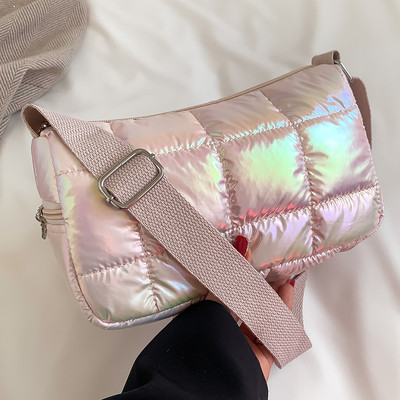 Βαμβακερή τσάντα χιαστί Fashion Nylon Down Μεγάλες τσάντες χεριού με επένδυση επώνυμων σχεδιαστών καπιτονέ Γυναικείες μαλακές φορητές τσάντες ώμου Shopper