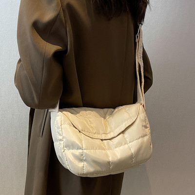 Βαμβακερή τσάντα χιαστί Fashion Nylon Down Μεγάλες τσάντες χεριού με επένδυση επώνυμων σχεδιαστών καπιτονέ Γυναικείες μαλακές φορητές τσάντες ώμου Shopper