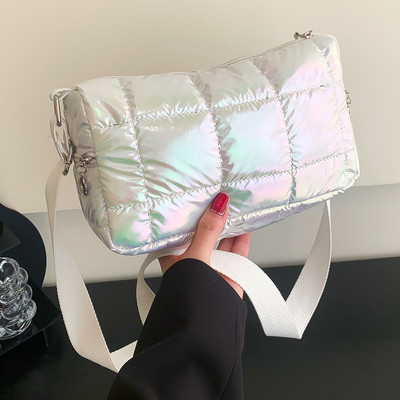 Βαμβακερή τσάντα χιαστί Fashion Nylon Down Μεγάλες τσάντες χεριού με επένδυση επώνυμων σχεδιαστών καπιτονέ Γυναικείες μαλακές φορητές τσάντες ώμου Shopper