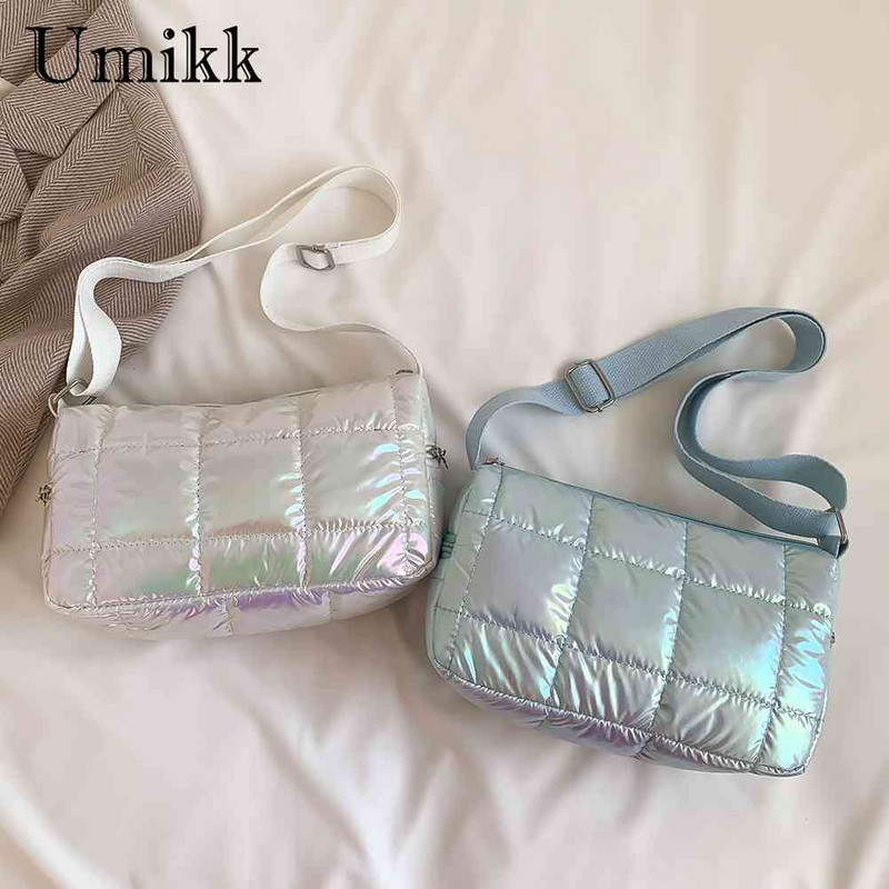 Βαμβακερή τσάντα χιαστί Fashion Nylon Down Μεγάλες τσάντες χεριού με επένδυση επώνυμων σχεδιαστών καπιτονέ Γυναικείες μαλακές φορητές τσάντες ώμου Shopper