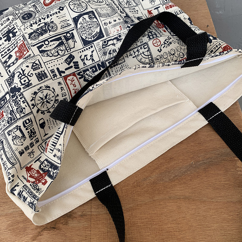 Suure mahutavusega lõuendist õlakott naistele 2020. aasta ökopoekotid Jaapani vintage puuvillasest riidest kandekott Käekotid Big Shopper