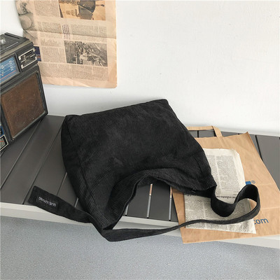 Τσάντες κοτλέ τσάντα για γυναίκες Τσάντες ώμου Γυναικεία μαλακή περιβαλλοντική αποθήκευση Επαναχρησιμοποιήσιμη για κορίτσια Μικρή και μεγάλη Τσάντα αγορών