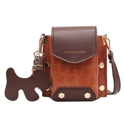 Mini naiste rahakott käekott Vintage õlakott PU nahast reisitelefoni kott Kivist mustriga naiste ristkere kotid