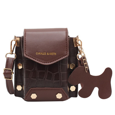 Mini naiste rahakott käekott Vintage õlakott PU nahast reisitelefoni kott Kivist mustriga naiste ristkere kotid